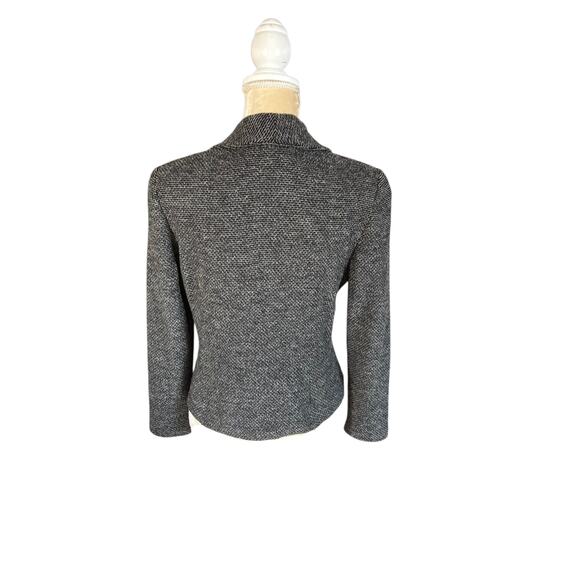 St. John Black White Knit Blazer Jacket Size 6 Marie Gray Single Button - Picture 6 of 11